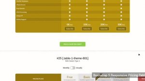 Bootstrap 5 HTML/CSS Responsive Pricing Tables v1.1