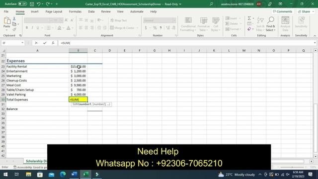 Exp19_Excel_Ch06_HOEAssessment_Scholarship_Dinner  Exp19 Excel Ch06 HOEAssessment Scholarship Dinne