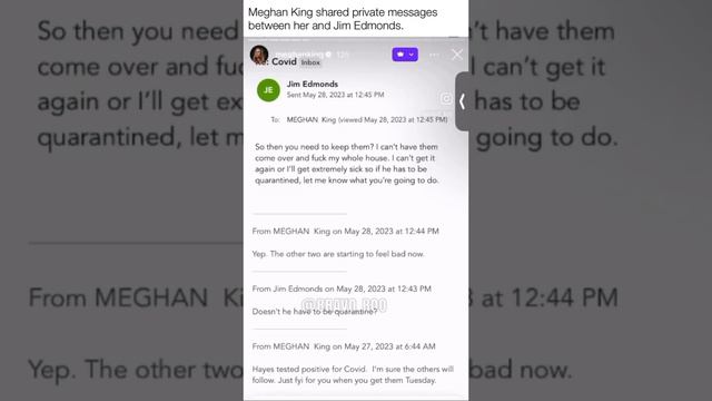 Meghan King Edmonds sharing personal  emails with ex Jim edmonds. Meghan unhinged