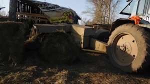 переработка сена из рулонов в тюки форшритт 454 и мтз80