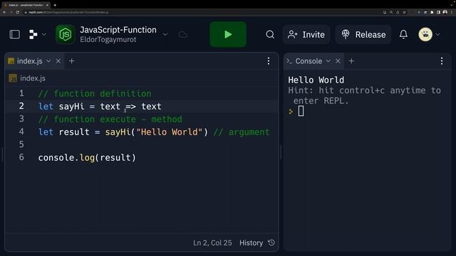 #80 - JavaScript arrow function, method, argument, parameter