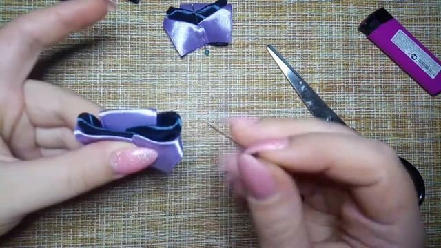 Бантики для волос. Простые бантики для волос. DIY. Бантики из лент. Своими руками. Из лент 2,5см смотреть онлайн