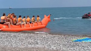 ГАГРА. ПЛАВАНИЕ НА БАНАНЕ И КУПАНИЕ В ОТКРЫТОМ МОРЕ