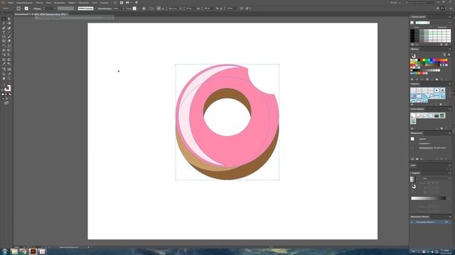 РИСУЕМ ПОНЧИК В ADOBE ILLUSTRATOR смотреть онлайн