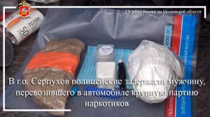 В г.о. Серпухов полицейские задержали мужчину, перевозившего в автомобиле крупную партию наркотиков