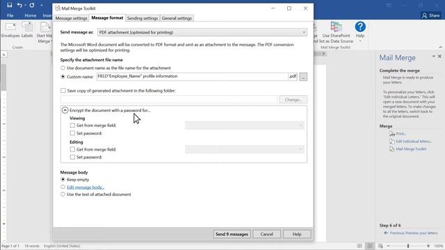 Mail Merge password protected PDF and Word documents смотреть онлайн