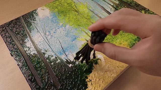 How to draw a man walking in the forest / Acrylic / Painting technique смотреть онлайн