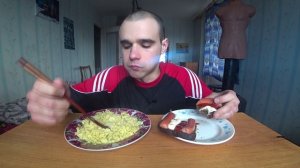 МУКБАНГ/АСМР КАША ПШЕННАЯ С МАСЛОМ/БУТЕРБРОДЫ-ХЛЕБ,СОСИСКИ,КЕТЧУП,МАЙОНЕЗ/ EATING/ASMR/Mukbang#292