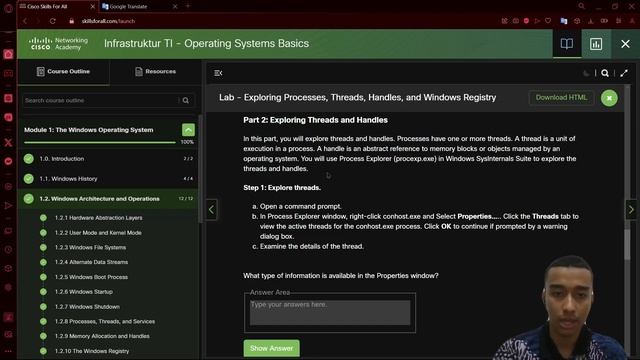 Lab - Exploring Processes, Threads, Handles, and Windows Registry