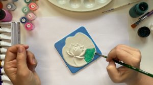 Как раскрасить барельеф "Лотос"