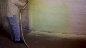 Нанесение камешковой штукатурки на ППУ установкой RTX 1500