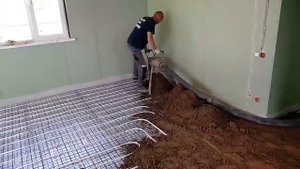 Строительство дома из СИП (SIP) панелей. Монтаж стяжки пола. ГК КРАТОС