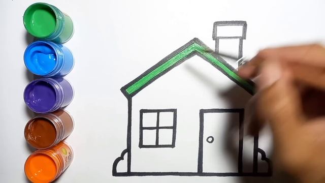 Draw a Beautiful House and colour it | Easy House Drawing смотреть онлайн