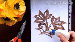 Из джута делаем цветы в технике джутовая филигрань.