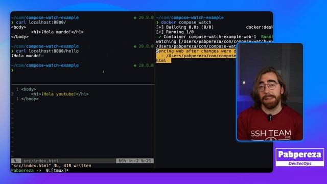 Sincroniza y construye contenedores automáticamente en local - compose watch - docker desktop смотреть онлайн