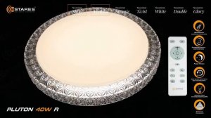 Потолочный светодиодный светильник с пультом ДУ LUMINARIA PLUTON 40W R400 SHINY 220V IP44