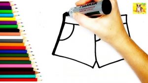 Шорты рисунок для детей.Как рисовать Шорты.Раскраска Шорты