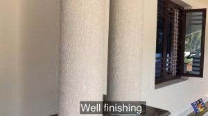 Exterior rustic putty texture on highlighting pillars in house| jotun paint|ENG SUB