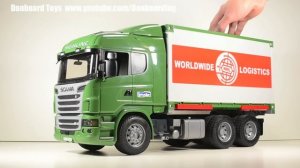 Bruder Toys SCANIA R-Series Container Truck with Forklift Video Review