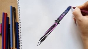 Как нарисовать нож Jkommando "Floral" из игры standoff 2 || how to draw a knife jkommando "floral"