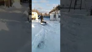 отвал лопата мотоблок Целина в работе