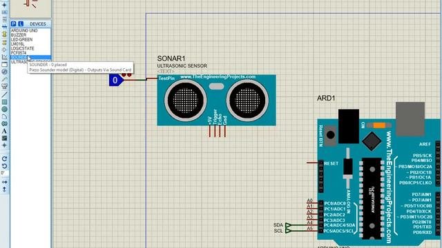 Simulation Du Fonctionnement D'un RADAR Sous PROTEUS Avec ARDUINO