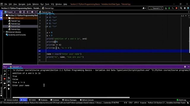 python for beginners | python tutorial-4 | python Arithmetical And Logical Operators | learn python