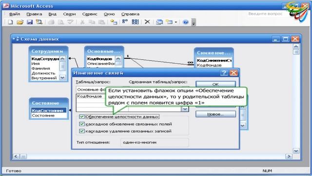 45 Обеспечение целостности в Access