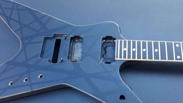 Mean Street Guitars custom EVH style Blackout paint job on a Washburn Dimebag Darrell guitar смотреть онлайн