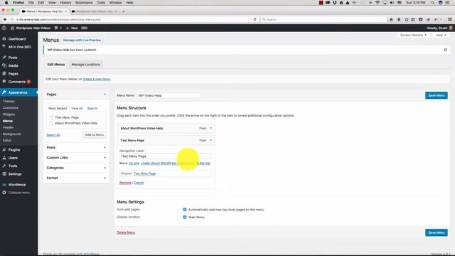 WordPress Help Videos (Menu Items) смотреть онлайн