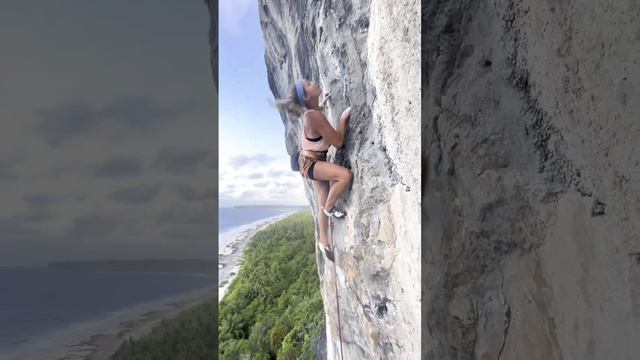 Climbing in Makatea, French Polynesia