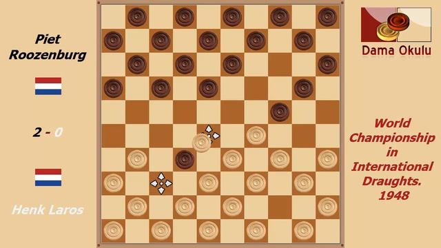 Piet Roozenburg - Henk Laros. World Championship in International Draughts- 1948.