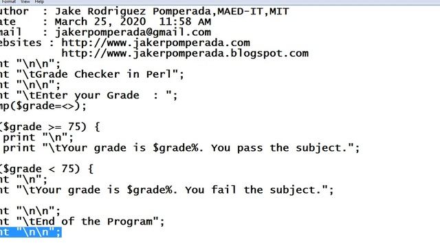 Grade Checker in Perl смотреть онлайн