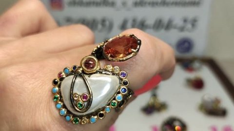 2.11? Необыкновенные кольца ручной работы с натуральными камнями ?