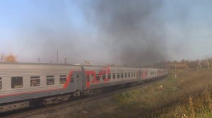 "Дал медведя" Тепловоз ТЭП70-0564 с пассажирским поездом