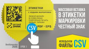 Как создать и напечатать этикетку из CSV файла с кодами маркировки Честный ЗНАК #BestGenerator_ZNAK