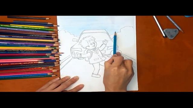 Как нарисовать правила дорожного движения (ПДД). Онлайн-школа рисования "Малевашки" смотреть онлайн