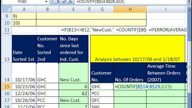 Excel Magic Trick 371: Average Time Between Customer Orders AVERAGEIF & AVERAGE IF