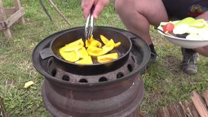 ОВОЩИ ГРИЛЬ#на мангале.Баклажаны, кабачки, перец и помидоры на углях