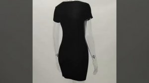 Женское облегающее платье с коротким рукавом и круглым вырезом на лето 2021 hoilday однотонное