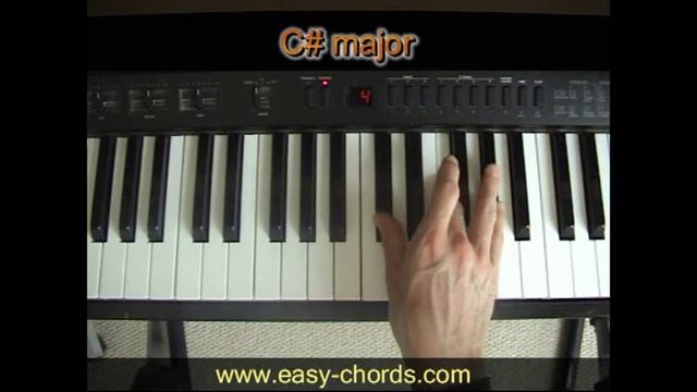 C# Piano Chord - how to play C sharp major chord on the piano смотреть онлайн