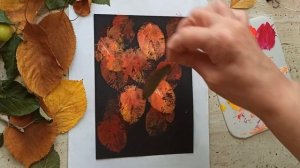 ЛИСТЬЯ ОСЕНИ /МАСТЕР КЛАСС ЖИВОПИСИ  / АКРИЛ /ГУАШЬ/ В ТЕХНИКЕ МОНОТИПИЯ/