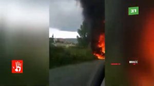 Не доехал  В Миассе прямо на дороге вспыхнул МАЗ