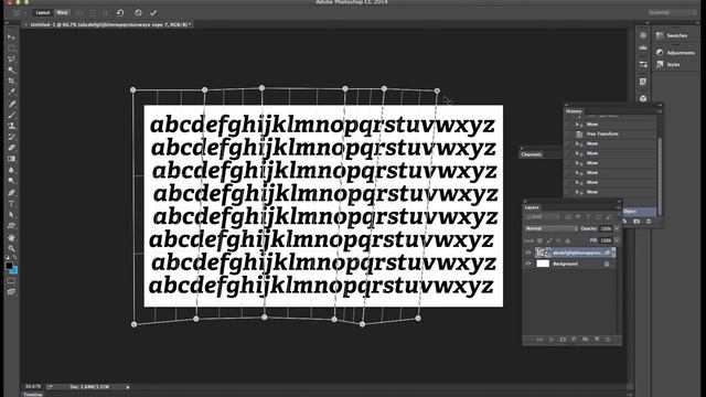 Photoshop CC -- Perspective warp and smart object text tutorial HOW TO смотреть онлайн