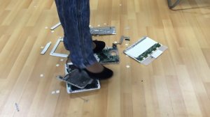 Girl trample and crush netbook laptop with high heels part 6 (finish)