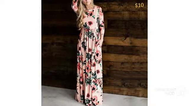 Одежда с AliExpress Свободное платье больших размеров в пол с длинными рукавами смотреть онлайн