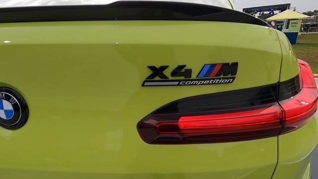 BMW X4 M Competition power SUV all new model sao paulo yellow colour X4M walkaround K1050