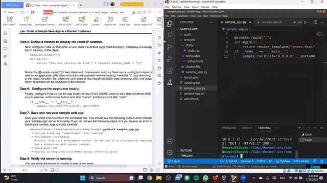 Labsheet 6.2.7 sample web app in a Docker Container смотреть онлайн