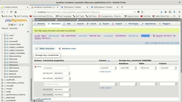 How To Add A Foreign Key In Mysql Using Phpmyadmin