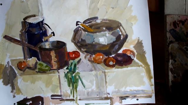 Д А Шувалов Натюрморт с луком Исправление ученического этюда смотреть онлайн